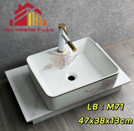 Lavabo vuông - hoa văn