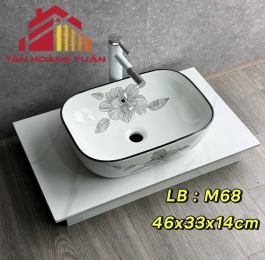 Lavabo bầu tròn - basic - hoa văn