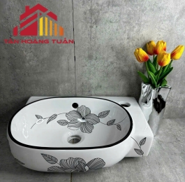 Lavabo kiểu cách - hoa văn