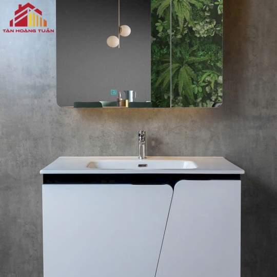 Bộ tủ gương lavabo phòng tắm cao cấp 009