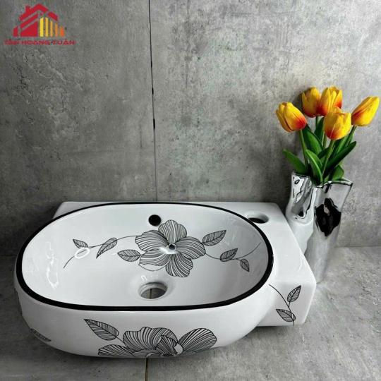 Lavabo kiểu cách - hoa văn